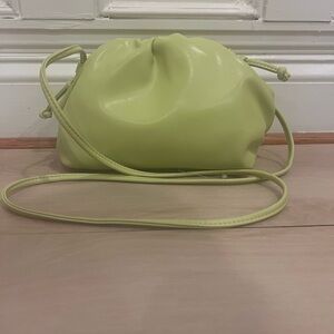 New Pouch cloud bag purse dumpling lime green faux leather crossbody clutch